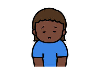 悲しい　黒人の女の子