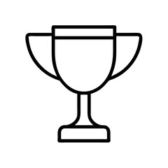 Simple line art icon of a classic trophy cup symbolizing victory and achievement