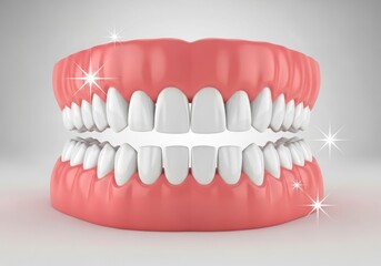 Obraz premium Sparkling clean teeth model with glistening highlights