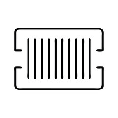 Simple line art icon representing a rectangular grate or ventilation slot