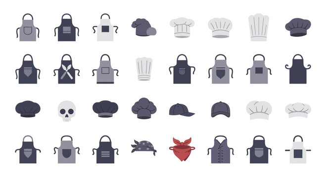Chef Hats and Aprons Culinary Uniforms Collection.