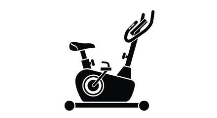 Stationary exercise bike icon isolated on a clean white background, representing indoor fitness, cardio workouts, and gym equipment for health and wellness.