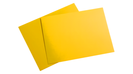 Two yellow rectangular sheets of paper overlapping slightly