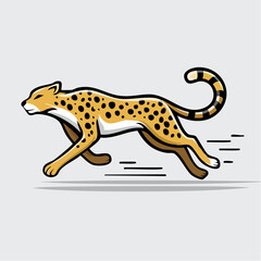 Vector illustration of a running cheetah on a white background