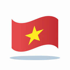 Vietnam flag illustration red field and yellow star isolated vector design