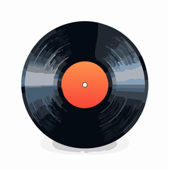 Vinyl record illustration musical media for entertainment and audio playback
