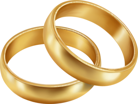 Golden ring wedding band jewelry pair shiny romantic luxury symbol