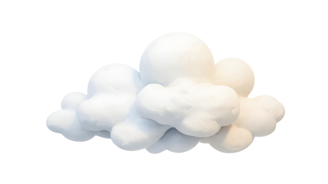 A fluffy white cloud isolated against a black background - Powered by Adobe