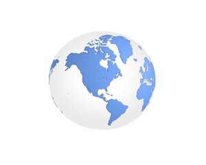 Globe isolated on white background. Vector illustration.
