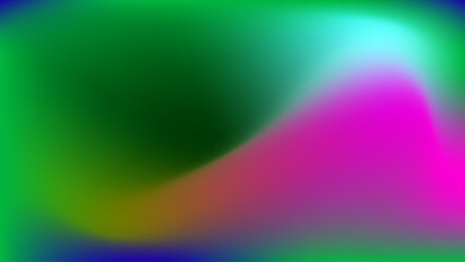 Vibrant green and pink abstract gradient with subtle blue and yellow tones