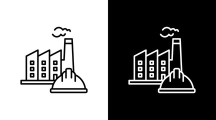 Factory Worker  White Icon Set Design