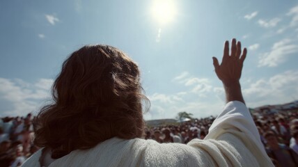 A silhouetted figure raises a hand to the sky, evoking Easter and All Faiths Day's inclusive reflections