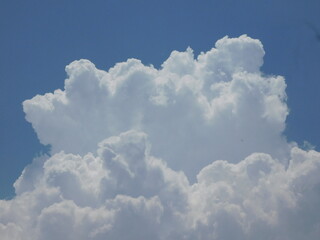 Beautiful White Puffy Clouds and Summer Sky