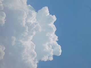 Beautiful White Puffy Clouds and Summer Sky