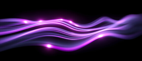 Abstract purple light trail technology background