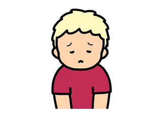 悲しい　金髪の男の子