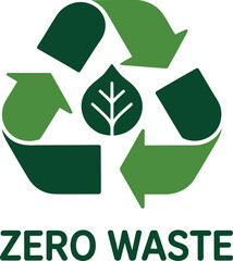The universal symbol for recycling and zero waste is presented.