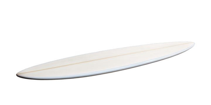 White surfboard gliding on blue ocean waves