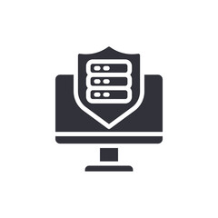 Fototapeta premium Secured Computer With Server Under Protection Shield