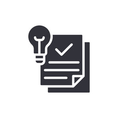 Idea Approved Document With Checkmark And Lightbulb Icon