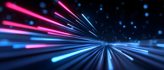 Abstract technological background with glowing data flow