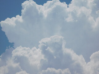Beautiful White Puffy Clouds and Summer Sky