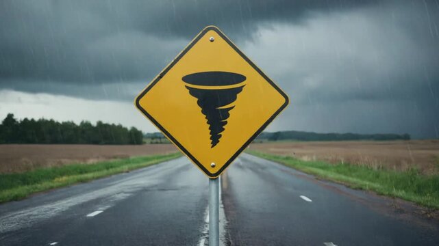 Tornado road sign.