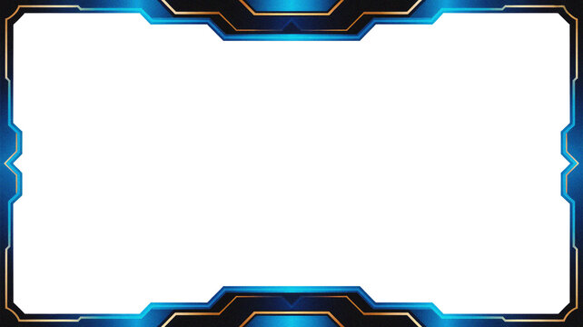 Futuristic glowing digital frame border design for streaming overlay interface elements.