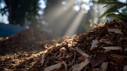 Sunbeams caress fresh cedar mulch, whispering tales of forest renewal, Earth Day reflections, and traditional Arbor Festival celebrations
