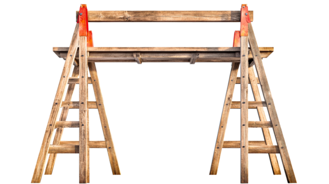 Rustic Wooden A-Frame Ladder Structure