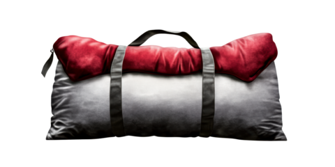 Large Duffle Bag with Red Accents and Straps