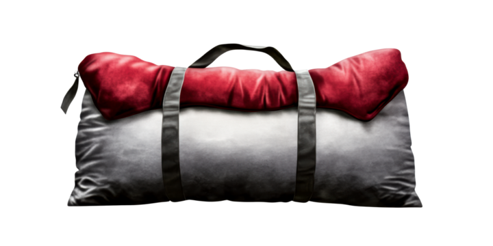 Large Duffle Bag with Red Accents and Straps