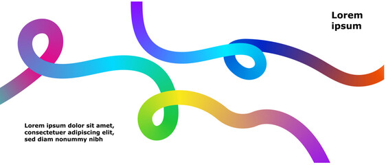 Gradient background with liquid flow ribbon form. dynamic and flowing graphic element. 3D lines in dynamic motion vector abstract background