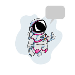 Cartoon Astronaut Character Giving Thumbs Up
