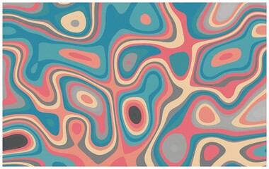 Colorful wave and circle seamless abstract pattern design