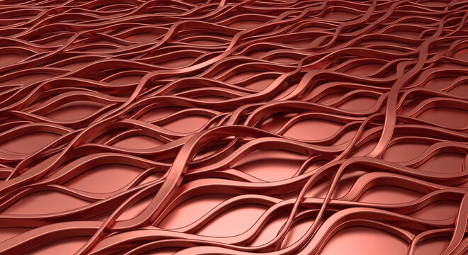 Abstract Copper Waves Background - Powered by Adobe