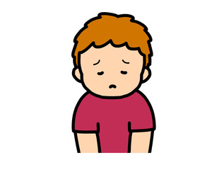 悲しい　茶髪の男の子