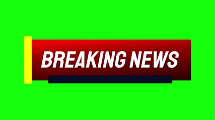 Urgent breaking news alert graphic with vibrant red banner and bold white text for immediate attention grabbing broadcasts