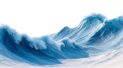 Crashing Ocean Waves with White Background