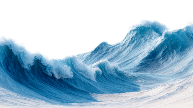 Crashing Ocean Waves with White Background