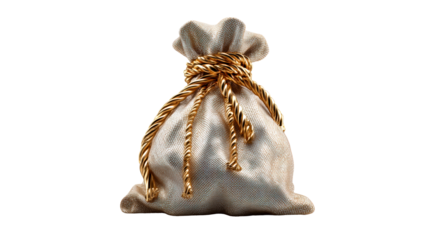 Gold Rope Tied Textured Pouch