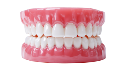 Dental model showing complete set of teeth and gums