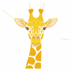 Vibrant vector illustration of a smiling giraffe head on white background