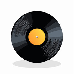 Vintage vinyl record illustration classic music media icon