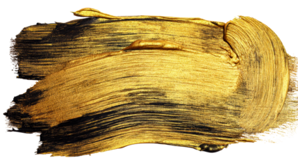 Bold gold and black paint stroke with textured lines