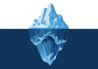 Obraz premium Polygonal Iceberg Floating in Dark Blue Water