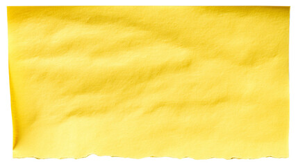 Yellow paper fragment with torn edges and visible texture