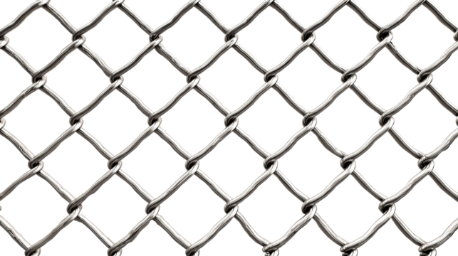 Close-up of Metallic Chain Link Fence Texture