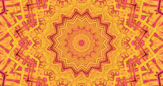 Vibrant tunnel video loop displays radiant orange and yellow patterns in a seamless visual experience