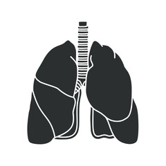 Lungs logo flat design, lungs icon, simple hand drawn organ vector illustration, flat design element. Illustration design for, logo, symbol, icon, and emblem.